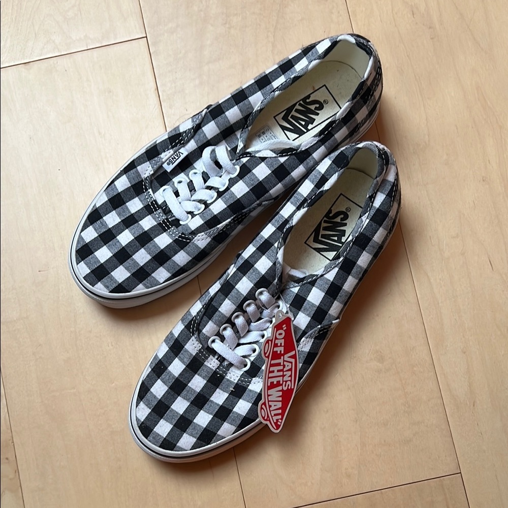 Vans Black and White Gingham Sneakers